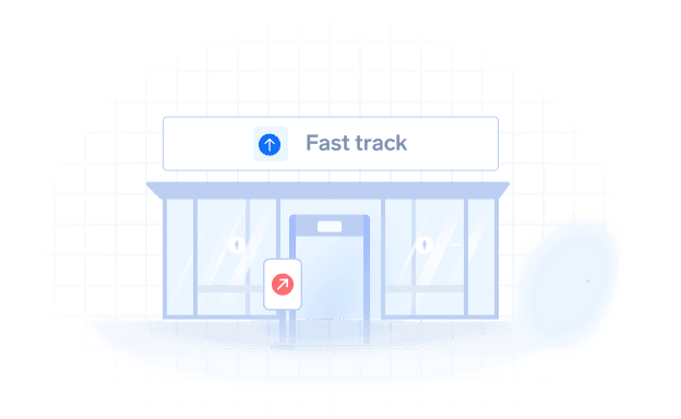 Fast Track -turvatarkastus valituilla lentokentillä